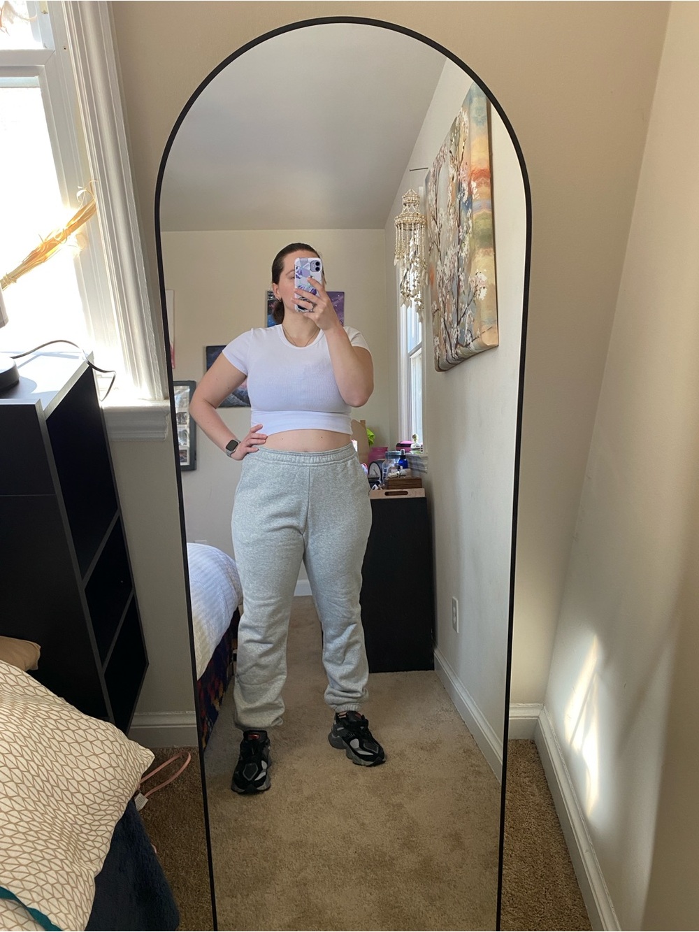 POPFLEX Heather Gray High-Rise cloud street sweatpants- size medium